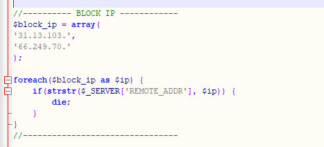 Простой блокировщик ip адресов на сайте c помощью PHP