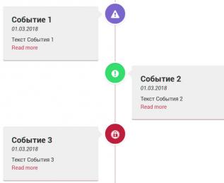 Вертикальный список событий на CSS