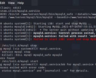 Ошибка запуска Job for mysql.service failed