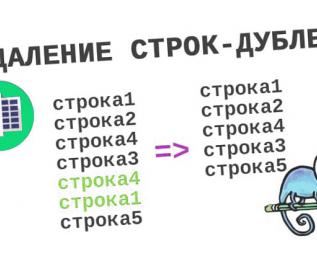 Удаление дубликатов строк
